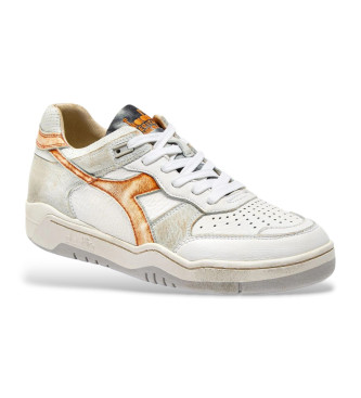 Diadora Sapatilhas de couro Heritage brancas