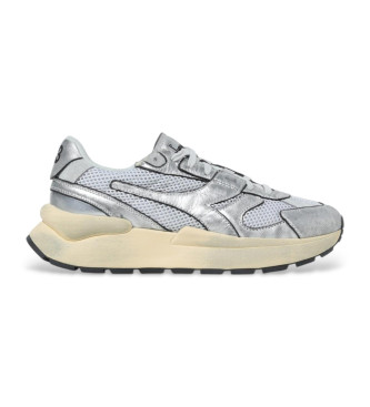 Diadora Heritage silberne Leder-Turnschuhe