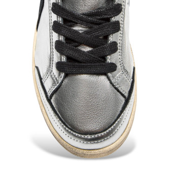 Diadora Sneakers Prestige High in pelle metallizzata argento
