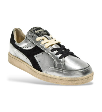 Diadora Sneakers Prestige Metal Used in pelle color argento