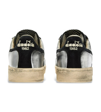 Diadora Sneakers Prestige Metal Used in pelle color argento