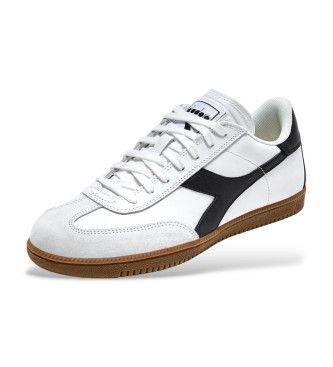 Diadora Trainer lder sneakers vit