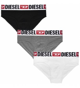 Diesel Pack de 3 Slips UMBR-Andre negro, blanco, gris