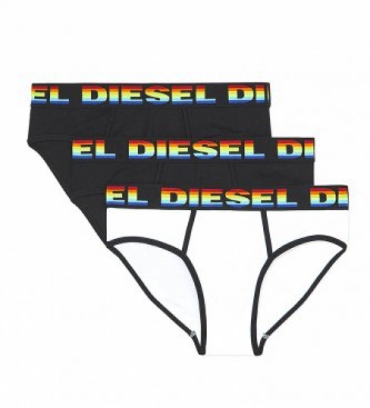 Diesel Pack de 3 Slip Andre negro, blanco
