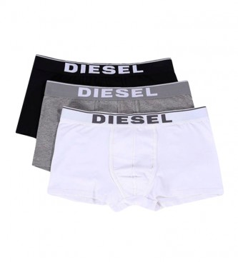 Diesel Pack 3 Bóxers Damien negro, gris, blanco