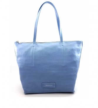Dimoni Blue leather bag -40 x 29 x 13 cm-. 