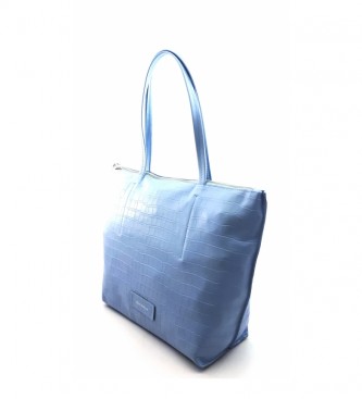 Dimoni Blue leather bag -40 x 29 x 13 cm-. 