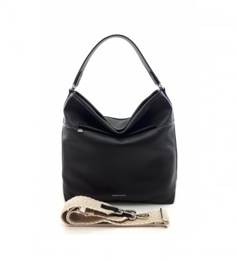 Dimoni Black leather bag -31 x 23 x 15 cm-. 