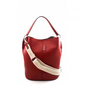 Dimoni Leather handbag red AE110PACE -26x28x16cm