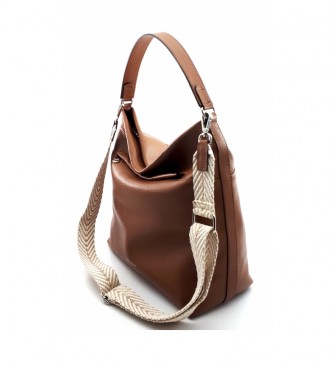 Dimoni Brown leather bag -31 x 23 x 15 cm-. 