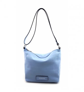 Dimoni Blue leather bag -23 x 21 x 14 cm-. 