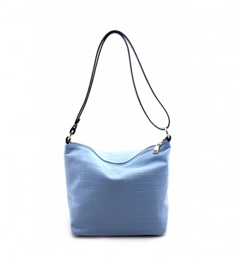 Dimoni Blue leather bag -23 x 21 x 14 cm-. 