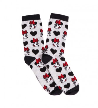 Disney Socks Minnie Heart Small Faces grey