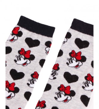 Disney Socks Minnie Heart Small Faces grey