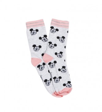 Disney Socks Mickey Pink Small Faces grey