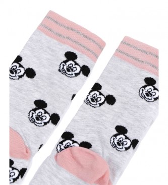 Disney Calcetines Mickey Pink Small Faces gris