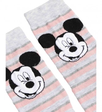 Disney Calcetines Mickey Pink Smile gris