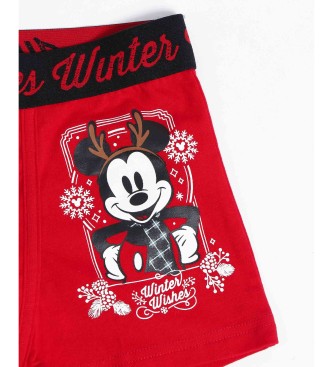Disney Boxers Mickey Christmas Metal Gift Box vermelho