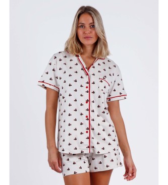 Disney Minnie Pailletten Kurzarm-Pyjama offen  