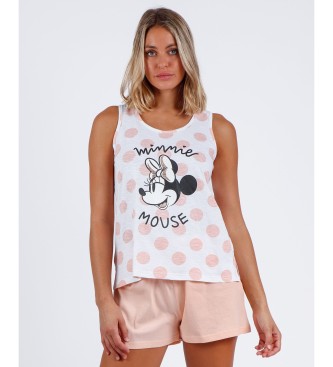Disney Piżama bez rękawów Minnie Dots różowa