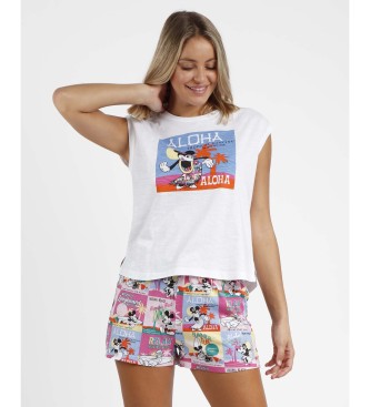 Disney Piżama bez rękawów Aloha Friends biała