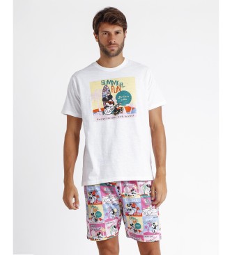 Disney Pyjama  manches courtes Aloha Friends blanc