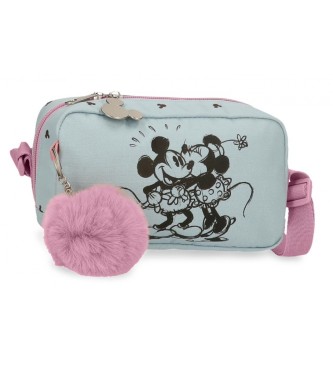 Disney Sac  bandoulire Mickey et Minnie Kisses bleu