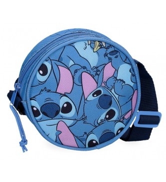 Disney Borsa a tracolla rotonda Happy Stitch blu scuro