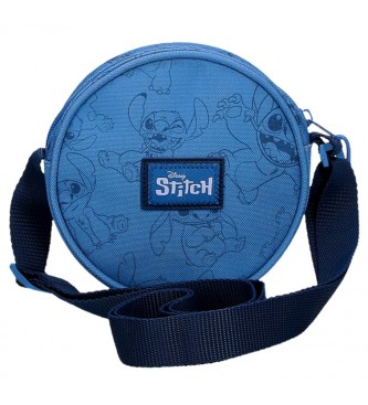 Disney Borsa a tracolla rotonda Happy Stitch blu scuro