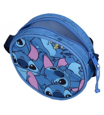 Disney Bolsa de ombro redonda Happy Stitch em azul-marinho