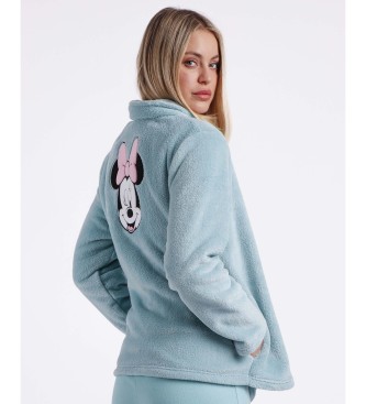 Disney All Over Minnie Turquoise Warm Long Sleeve Coat