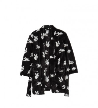 Disney Mickey Hugs long sleeve robe black