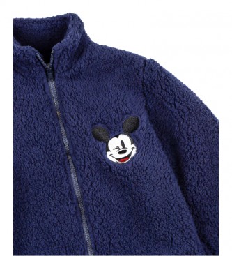 Disney Granatowy szlafrok z długim rękawem Mickey Sport