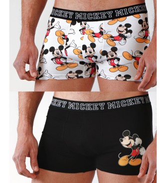 Disney Pack 2 Boxer Mickey Nero, Bianco