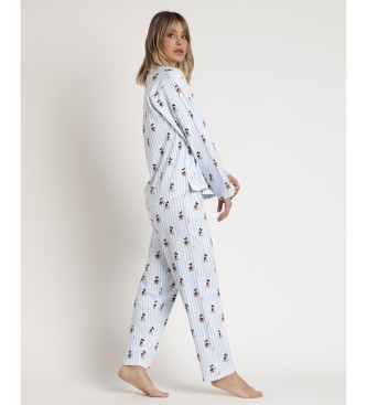 Disney Mickey New York open pyjama met lange mouwen blauw