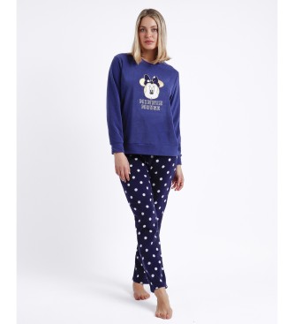 Disney Happy Minnie Marineblau Langarm-Pyjama warm