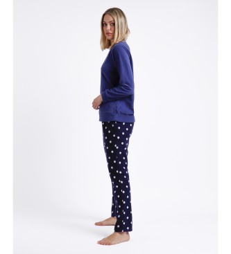 Disney Happy Minnie Marineblau Langarm-Pyjama warm