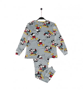 Disney Mickey Warme Pyjama met Lange Mouw grijs