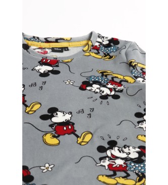 Disney Mickey Langarm-Pyjama warm grau