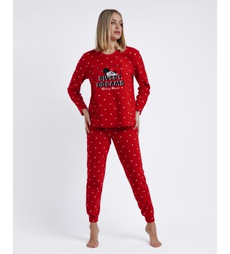 Disney Sweet Dreams Long Sleeve Warm Pyjamas red