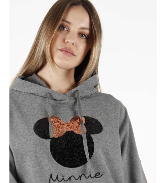 Disney Pigiama grigio con cappuccio e paillettes Minnie