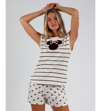 Disney Off-white Minnie-pyjamas med pailletter og rmer