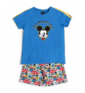 Disney Niebieska piżama z krótkim rękawem Hey Mickey