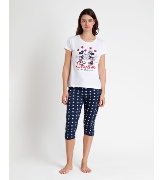 Disney Love is in the Air Pyjama kortrmet hvid