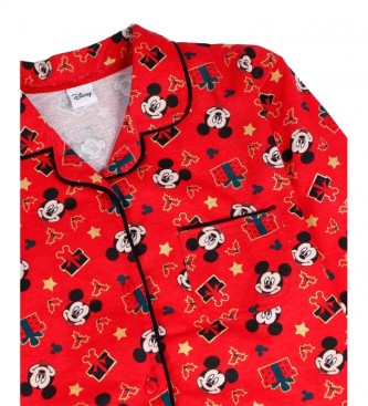 Disney Świąteczna piżama Mickey w kolorze czerwonym