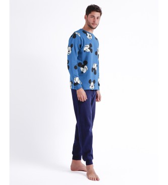 Disney Pyjama met lange mouwen all over Mickey blauw
