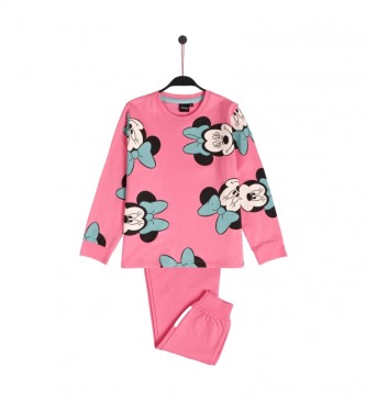 Disney All Over Minnie Schlafanzug mit langen rmeln rosa