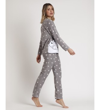 Disney Warme pyjama met lange mouwen 101 Dalmatirs grijs