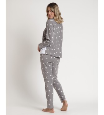 Disney Warme pyjama met lange mouwen 101 Dalmatirs grijs