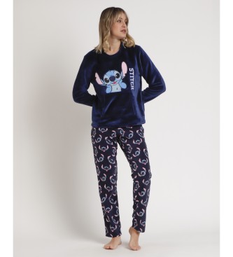 Disney Stitch Faces marine pyjama met lange mouwen